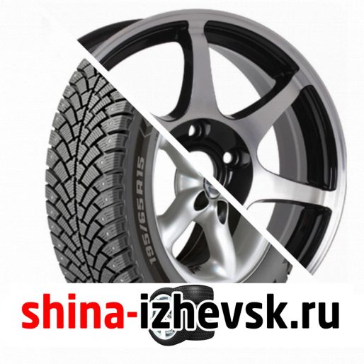 Колесо в сборе BF Goodrich G Force Stud 215/55 R16 Q 97 + CrossStreet CR15 6.5xR16 5×114.3 ET45 DIA60.1 Черный полностью полированный в Ижевске